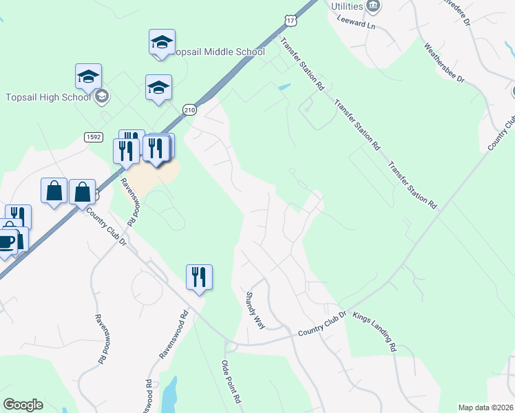 map of restaurants, bars, coffee shops, grocery stores, and more near 38 Kensington Court in Hampstead
