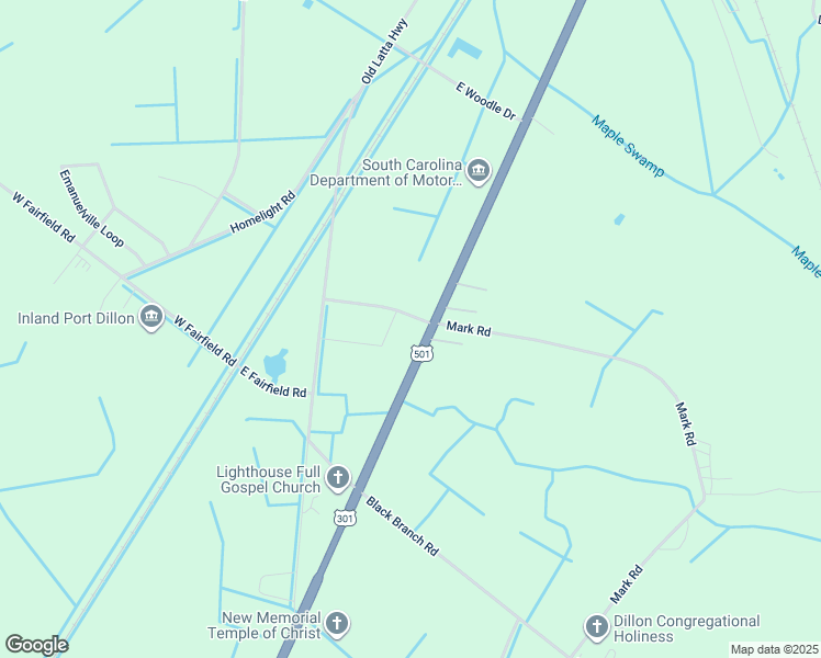 map of restaurants, bars, coffee shops, grocery stores, and more near 263 Mark Road in Dillon