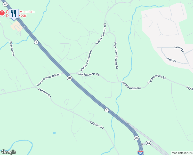 map of restaurants, bars, coffee shops, grocery stores, and more near 148 Ray Mountain Road in Jasper