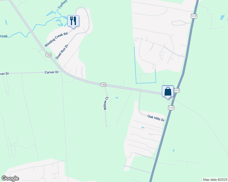 map of restaurants, bars, coffee shops, grocery stores, and more near 485 North Carolina 133 in Rocky Point