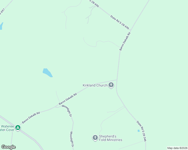 map of restaurants, bars, coffee shops, grocery stores, and more near 2390 Baron Dekalb Road in Camden