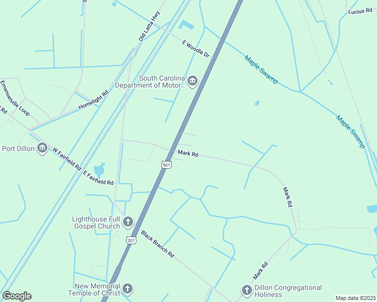 map of restaurants, bars, coffee shops, grocery stores, and more near 304-312 Mark Road in Dillon