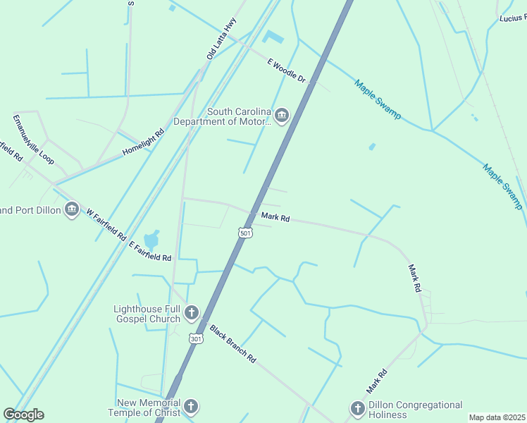 map of restaurants, bars, coffee shops, grocery stores, and more near 304 Mark Road in Dillon