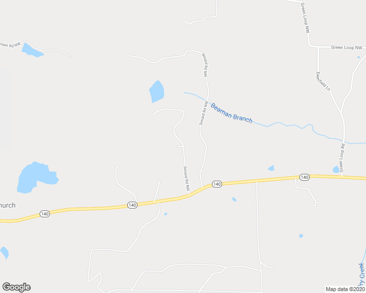 map of restaurants, bars, coffee shops, grocery stores, and more near 186 Siniard Rd NW in Adairsville