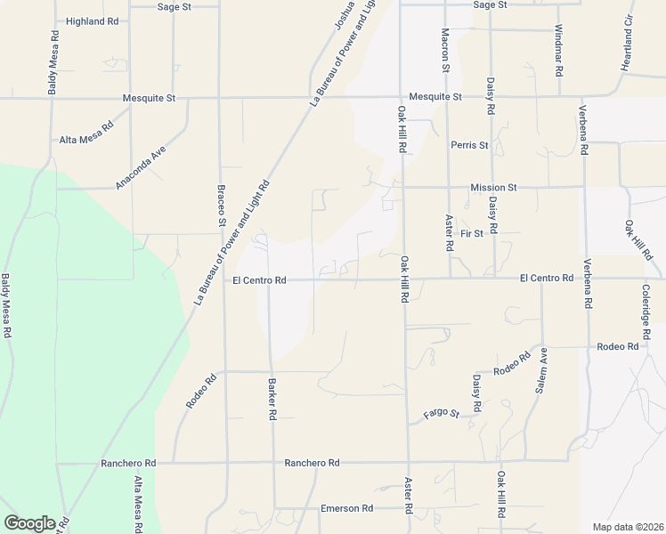 map of restaurants, bars, coffee shops, grocery stores, and more near 10328 El Centro Road in Oak Hills