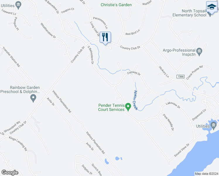 map of restaurants, bars, coffee shops, grocery stores, and more near 135 South Belvedere Drive in Hampstead