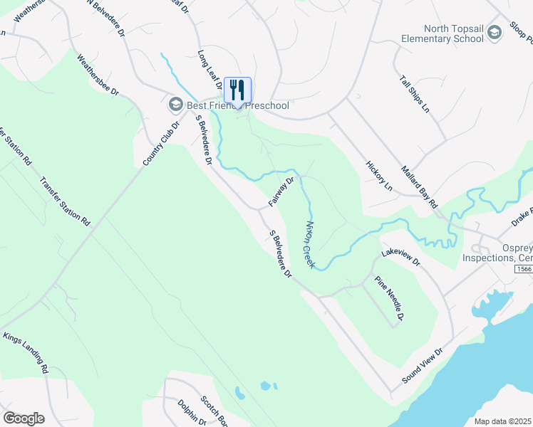 map of restaurants, bars, coffee shops, grocery stores, and more near 205 South Belvedere Drive in Hampstead