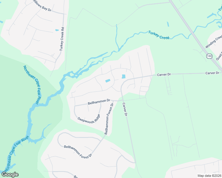 map of restaurants, bars, coffee shops, grocery stores, and more near 108 Bell Hammon Drive in Rocky Point