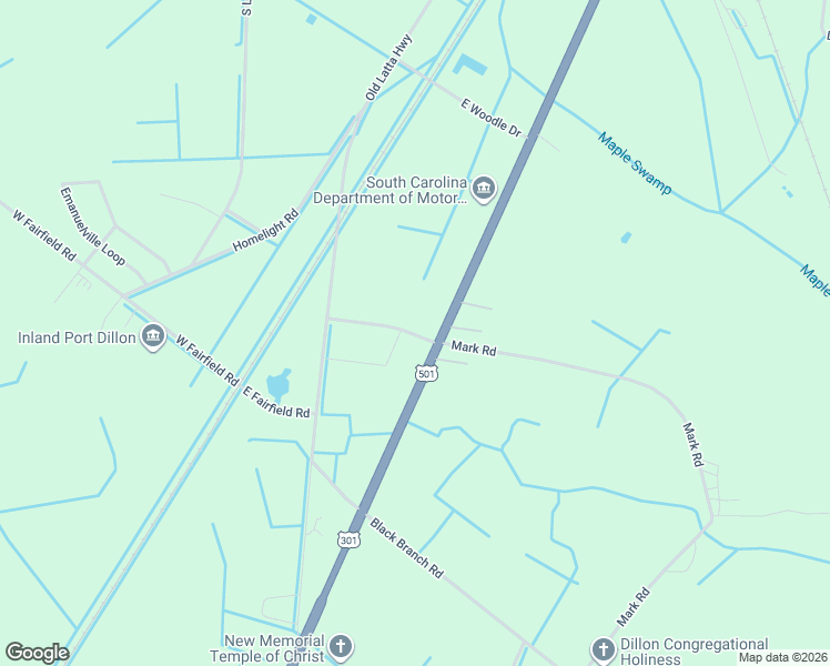 map of restaurants, bars, coffee shops, grocery stores, and more near 263-299 Mark Road in Dillon