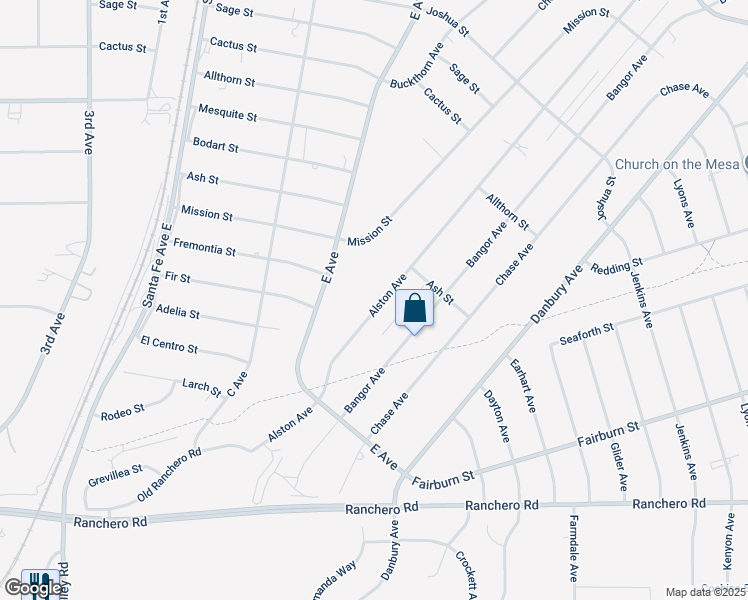 map of restaurants, bars, coffee shops, grocery stores, and more near 7704 Alston Avenue in Hesperia
