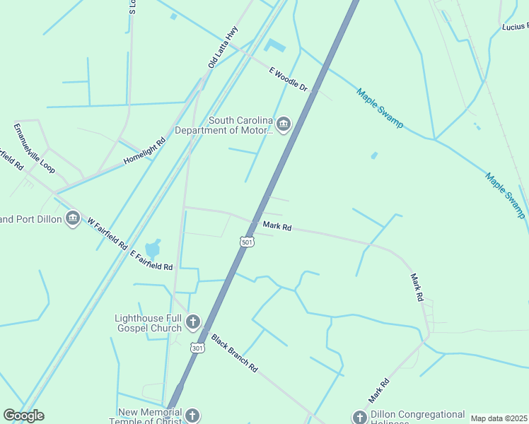 map of restaurants, bars, coffee shops, grocery stores, and more near 304-312 Mark Road in Dillon