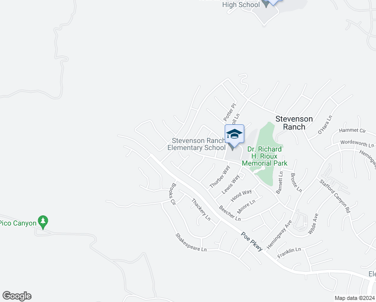 map of restaurants, bars, coffee shops, grocery stores, and more near 25851 De Quincy Place in Stevenson Ranch