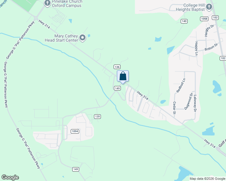 map of restaurants, bars, coffee shops, grocery stores, and more near 97 Cypress Circle in Oxford