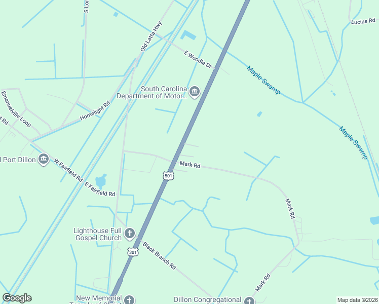 map of restaurants, bars, coffee shops, grocery stores, and more near 301-313 Walker Court in Dillon