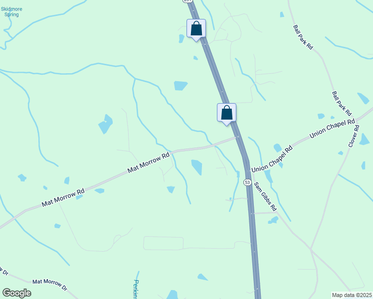 map of restaurants, bars, coffee shops, grocery stores, and more near 216 Mat Morrow Road in Arab