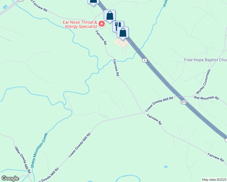 map of restaurants, bars, coffee shops, grocery stores, and more near 196 West Creekview Drive in Jasper