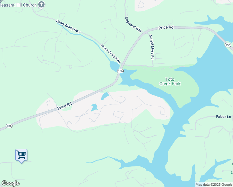 map of restaurants, bars, coffee shops, grocery stores, and more near 336 Toto Drive in Dawsonville
