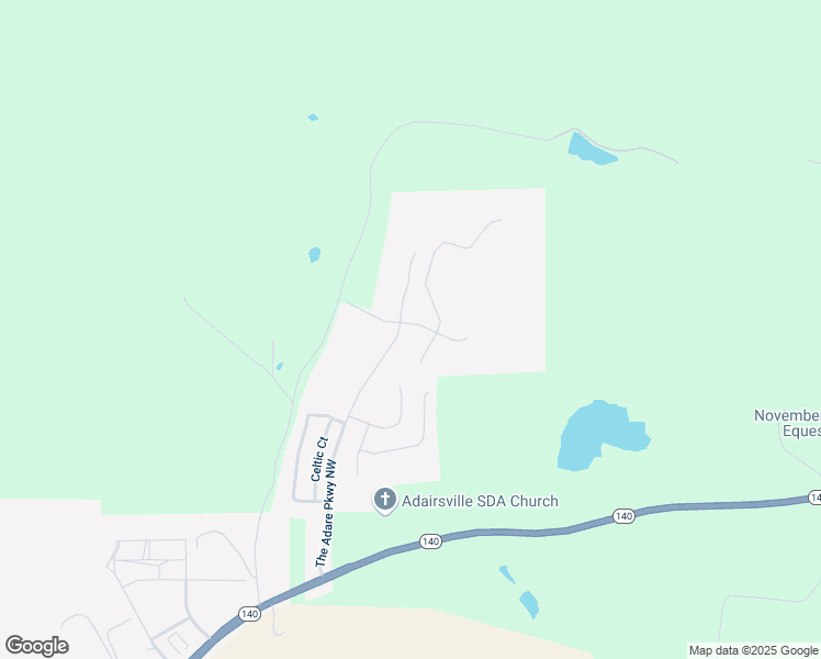 map of restaurants, bars, coffee shops, grocery stores, and more near 14 Killian Manor Drive in Adairsville