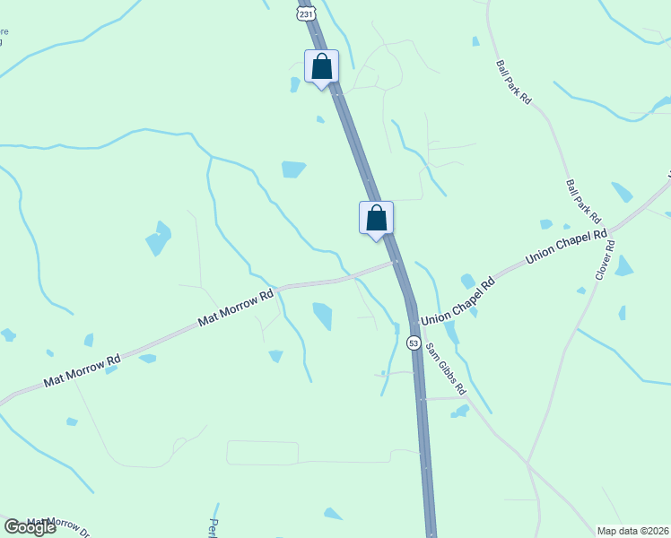 map of restaurants, bars, coffee shops, grocery stores, and more near 174 Mat Morrow Road in Arab