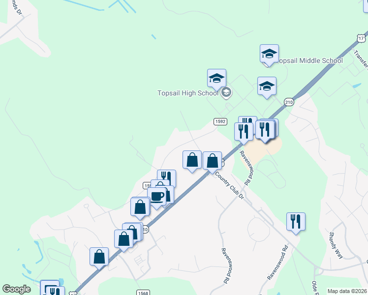 map of restaurants, bars, coffee shops, grocery stores, and more near 633 Saint Johns Church Road in Hampstead