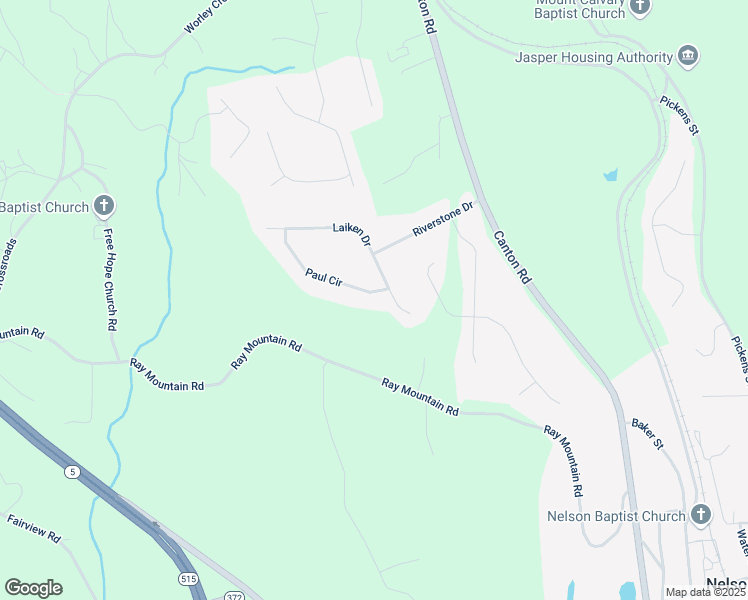 map of restaurants, bars, coffee shops, grocery stores, and more near 41 Paul Circle in Jasper