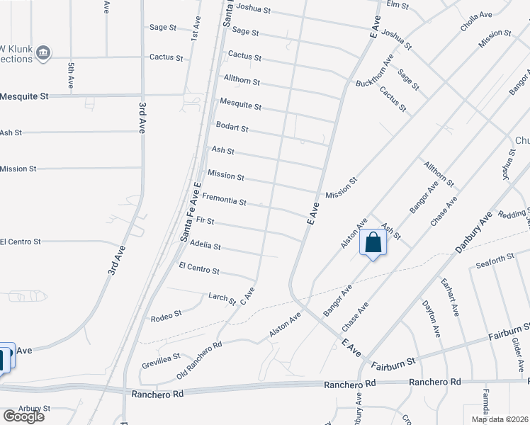 map of restaurants, bars, coffee shops, grocery stores, and more near 7780 C Avenue in Hesperia