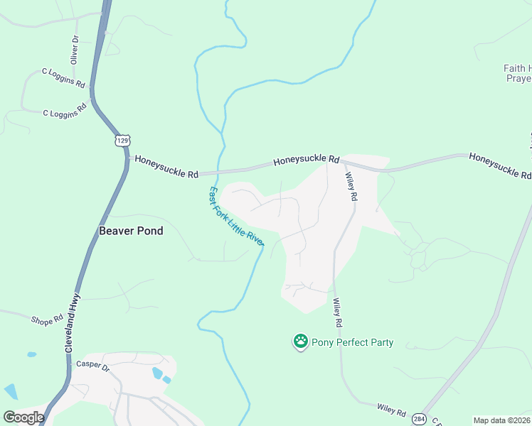 map of restaurants, bars, coffee shops, grocery stores, and more near 4135 Catawba Ridge in Gainesville