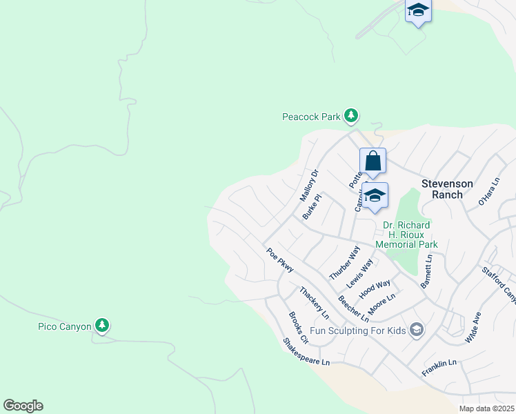 map of restaurants, bars, coffee shops, grocery stores, and more near 26838 Chaucer Place in Stevenson Ranch