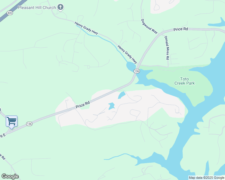 map of restaurants, bars, coffee shops, grocery stores, and more near 919 Price Road in Dawsonville