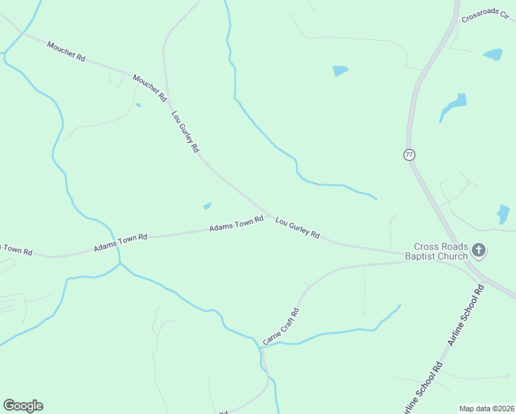 map of restaurants, bars, coffee shops, grocery stores, and more near Lou Gurley Road in Bowersville