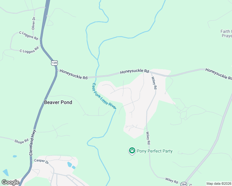 map of restaurants, bars, coffee shops, grocery stores, and more near 4135 Catawba Ridge in Gainesville