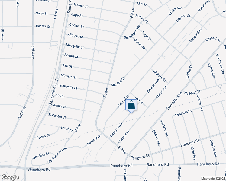 map of restaurants, bars, coffee shops, grocery stores, and more near 7795 E Avenue in Hesperia