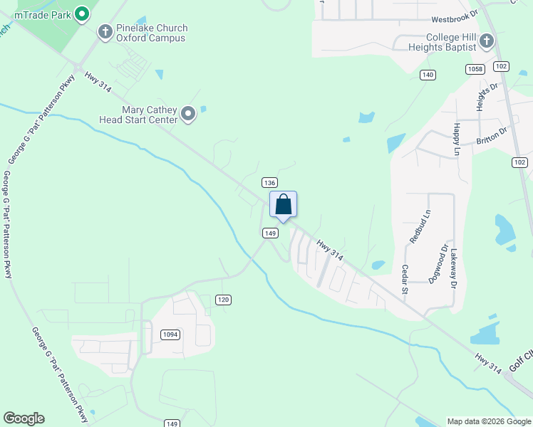 map of restaurants, bars, coffee shops, grocery stores, and more near 104 Private Road 1037 in Oxford