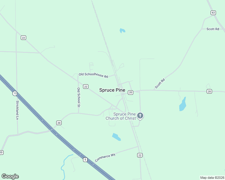 map of restaurants, bars, coffee shops, grocery stores, and more near in Spruce Pine
