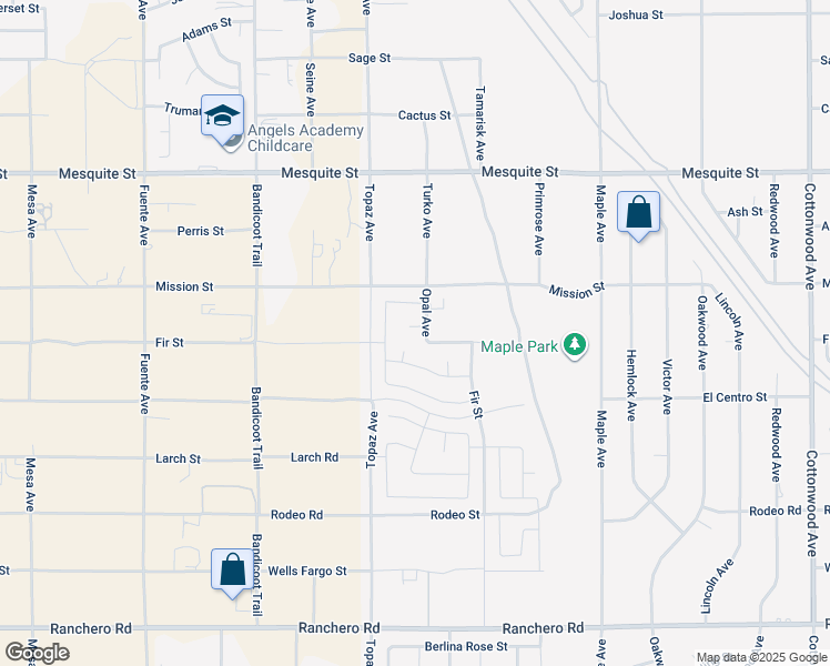 map of restaurants, bars, coffee shops, grocery stores, and more near 14159 Cornell Court in Hesperia