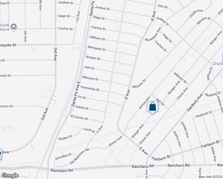 map of restaurants, bars, coffee shops, grocery stores, and more near 7780 C Avenue in Hesperia
