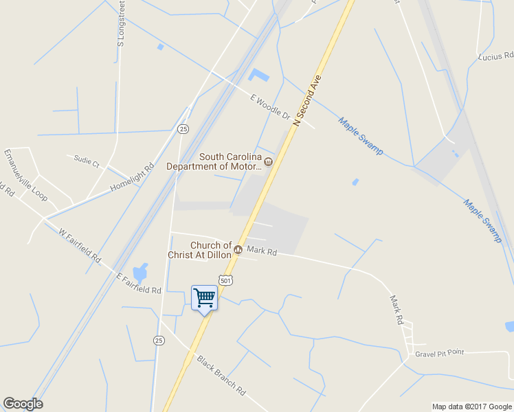 map of restaurants, bars, coffee shops, grocery stores, and more near 1730 U.S. 301 in Dillon