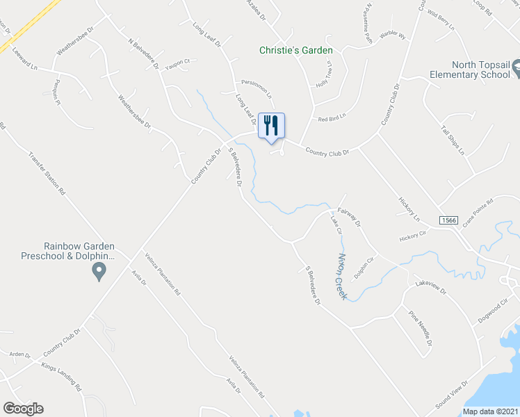 map of restaurants, bars, coffee shops, grocery stores, and more near 124 South Belvedere Drive in Hampstead