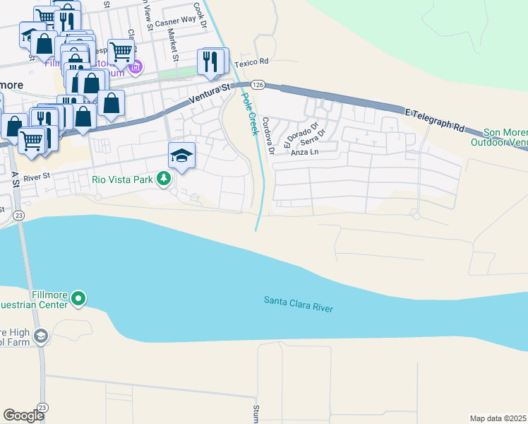map of restaurants, bars, coffee shops, grocery stores, and more near 153 Heritage Valley Parkway in Fillmore