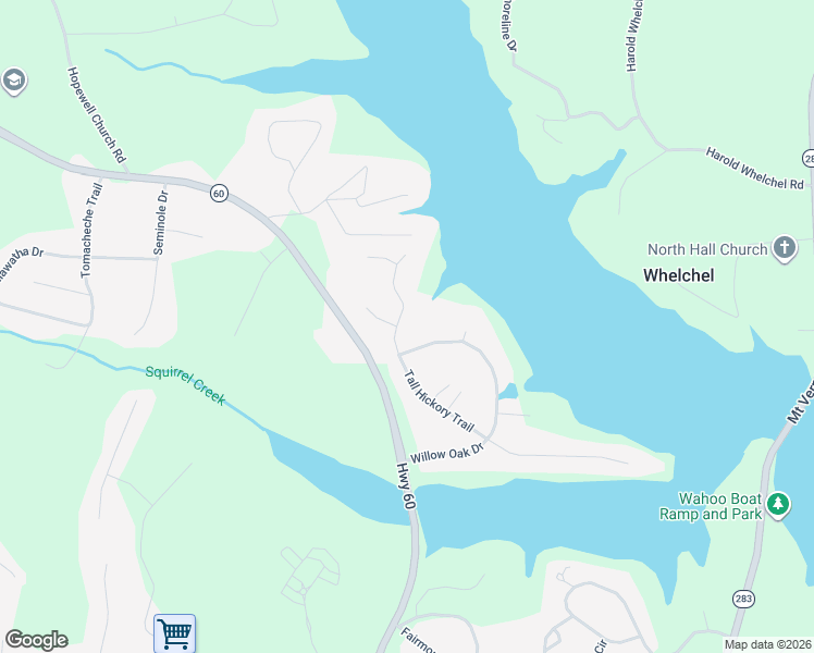 map of restaurants, bars, coffee shops, grocery stores, and more near 4450 Tall Hickory Trail in Gainesville