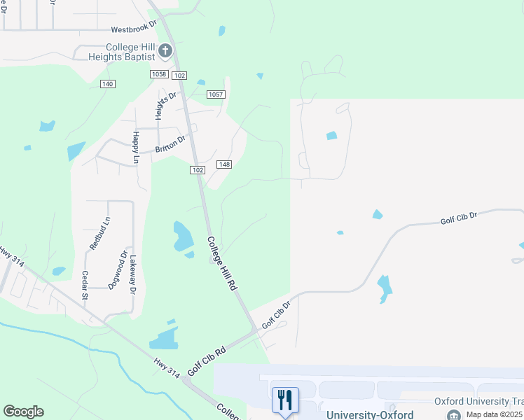 map of restaurants, bars, coffee shops, grocery stores, and more near 78 County Road 102 in Oxford
