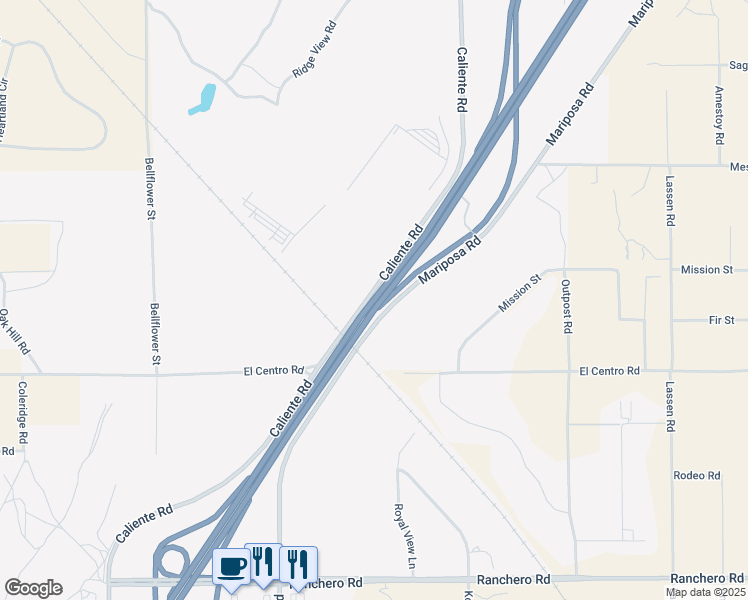 map of restaurants, bars, coffee shops, grocery stores, and more near West Historic Route 66 in Hesperia