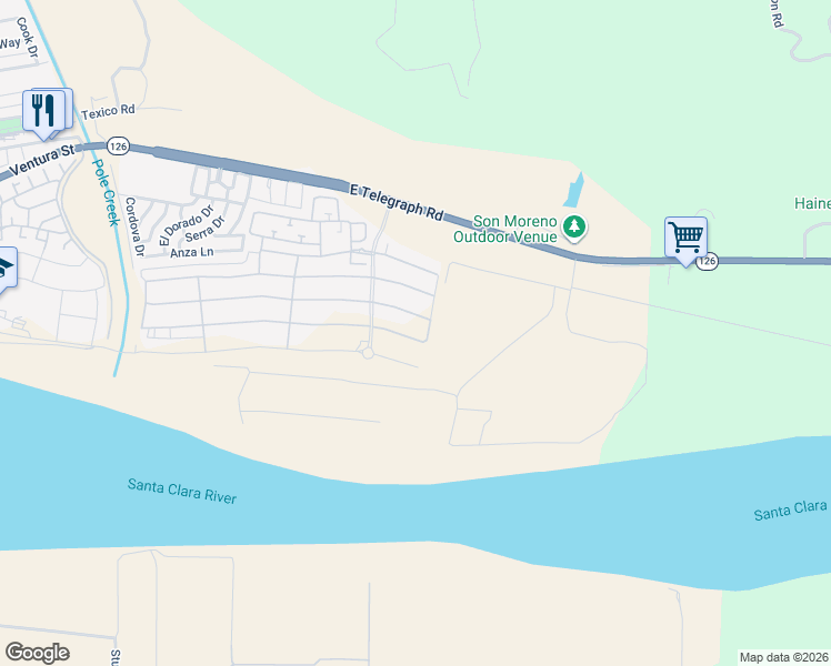 map of restaurants, bars, coffee shops, grocery stores, and more near 477 Wisteria Street in Fillmore