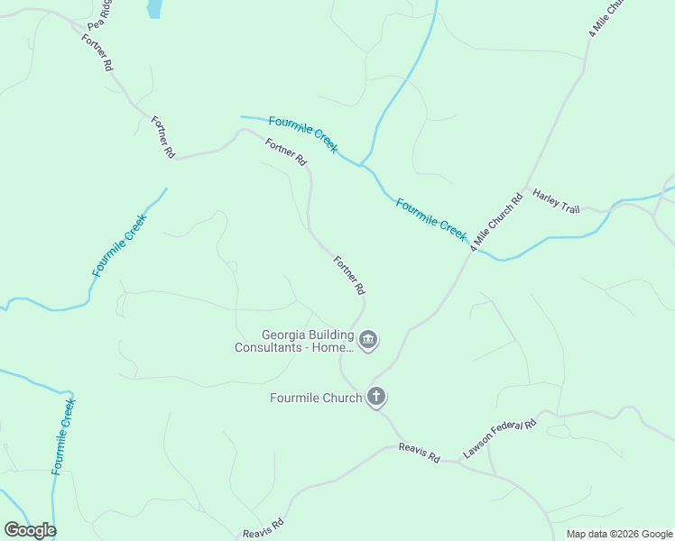 map of restaurants, bars, coffee shops, grocery stores, and more near 4198 Fortner Road in Ball Ground