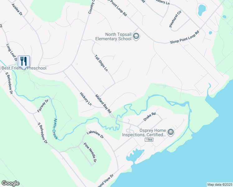 map of restaurants, bars, coffee shops, grocery stores, and more near 135 Crane Pointe Road in Hampstead