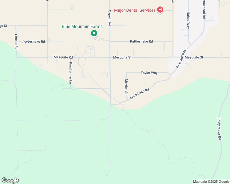 map of restaurants, bars, coffee shops, grocery stores, and more near 7877 Capelin Road in Phelan