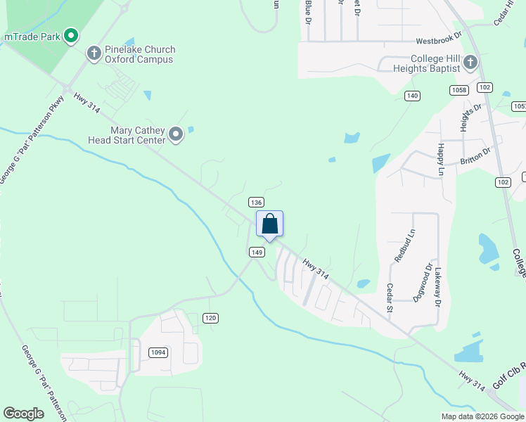 map of restaurants, bars, coffee shops, grocery stores, and more near 2-18 County Road 136 in Oxford