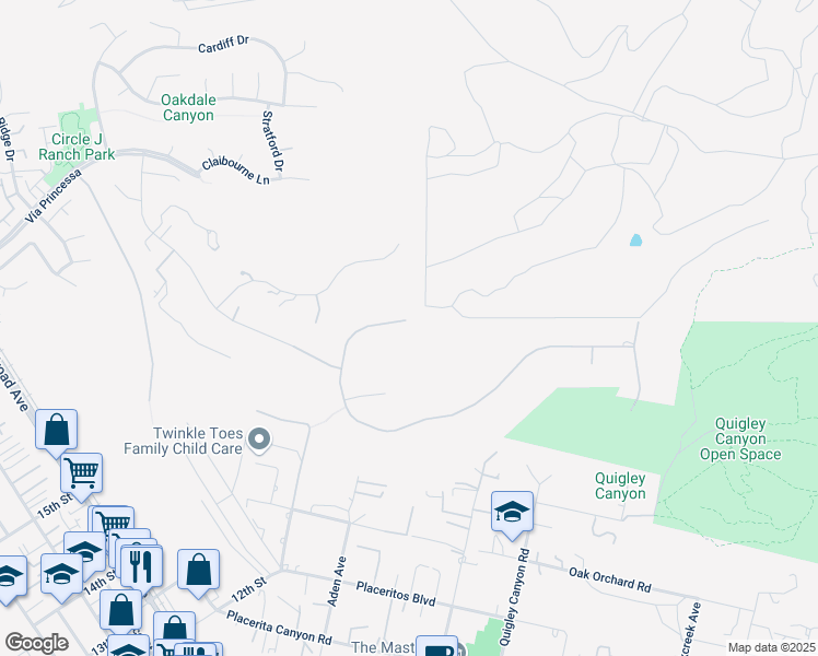 map of restaurants, bars, coffee shops, grocery stores, and more near 25162 Barnhill Road in Santa Clarita