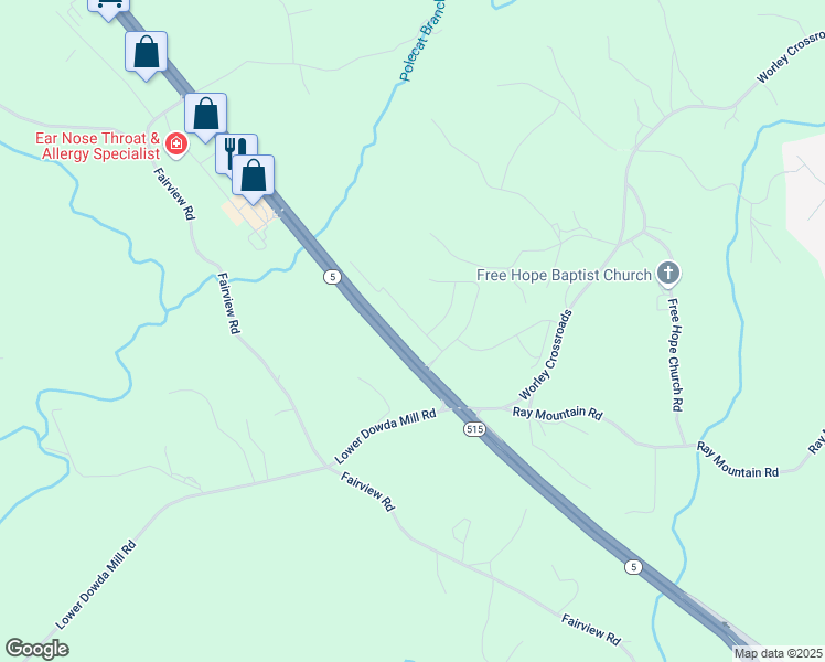 map of restaurants, bars, coffee shops, grocery stores, and more near 97 Crossroad Circle in Jasper