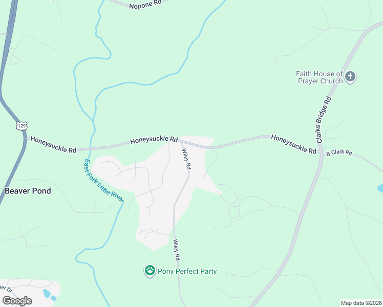 map of restaurants, bars, coffee shops, grocery stores, and more near 4092 Wiley Road in Gainesville